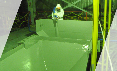 REMACOAT A80 coating in a Bulk Material Funnel